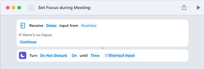 shortcuts view